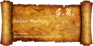 Gaisz Martin névjegykártya